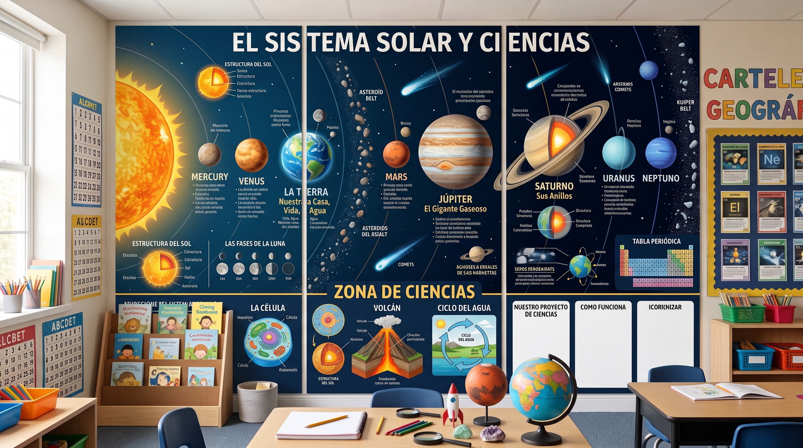 Infografía del Sistema Solar y Ciencias