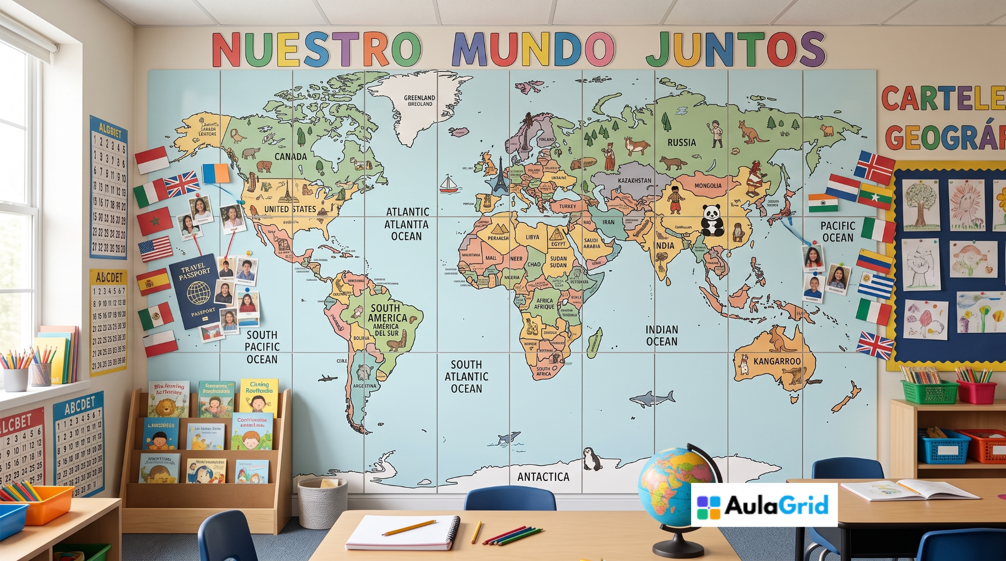 Muestra guía para previsualizar la división en hojas de AulaGrid